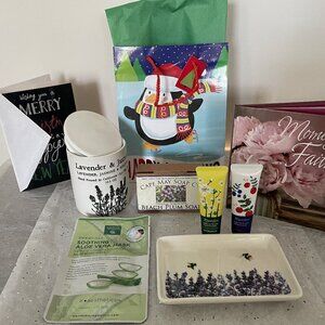 Book, Face Mask,Hand Cream, Trinket Dish, Scented Candle & Soap -Holiday Wrapped